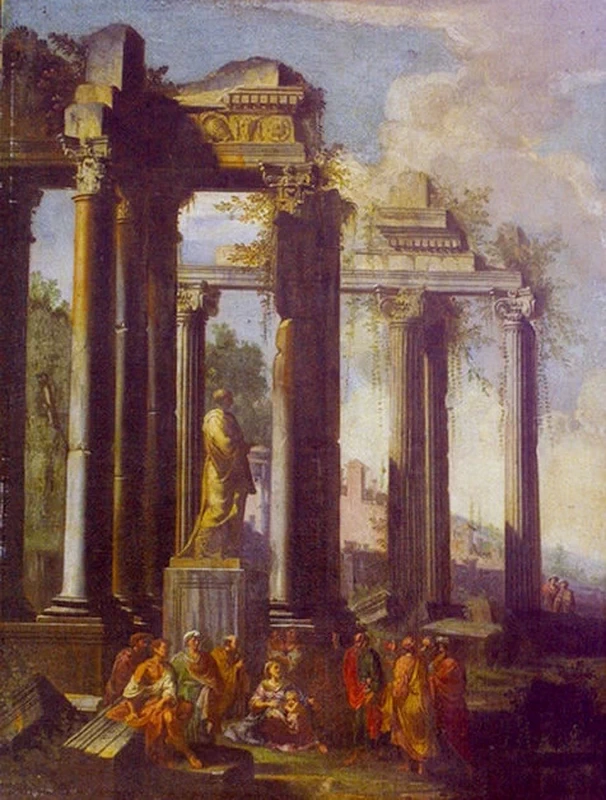 Paesaggio con le rovine antiche
